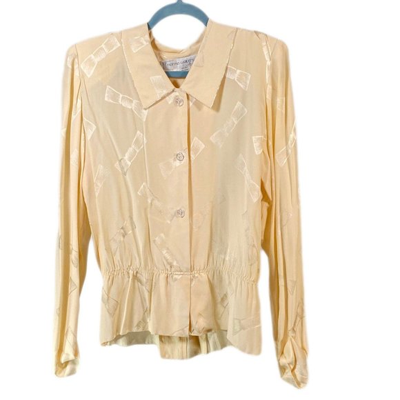 Vintage Norma Walters Silk Peplum Blouse - Picture 1 of 6